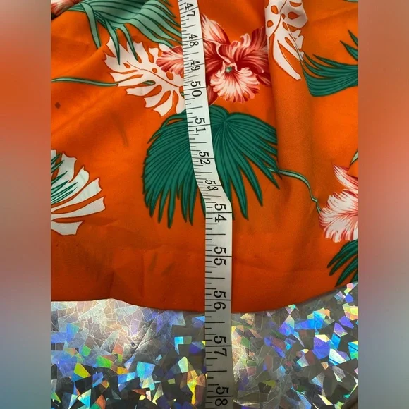 Waltah Clarke (?) “Kamaile” Vintage Hawaiian Shops Maxi Dress Orange 70s SMALL - Picture 9 of 15